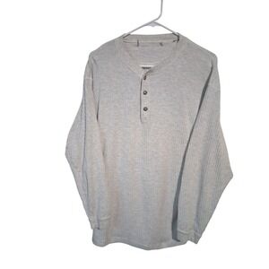 Y2k Ribbed Grungecore Preppy Mens size Large Casual Loungewear Relax  Henley‎